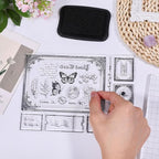 GLOBLELAND Vintage Postcard Clear Stamps Retro Postcard 5.83x8.27inch Decorative Clear Stamps Silicone Stamps for Card Making and Photo Album Decor Decoration and DIY Scrapbooking