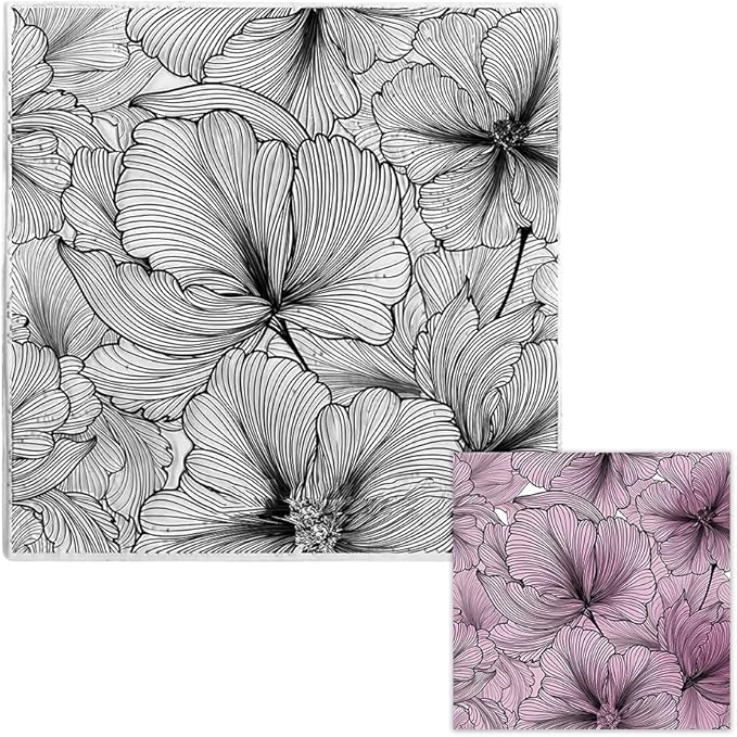 Flowers Background Clear Stamps, Crafts Flowers Clear Stamps for Card Making Decoration DIY Photo Embossing Decorative Paper Card and DIY Scrapbooking