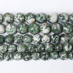 36pcs 10mm Natural Green Spot Stone Stone Beads for Jewelry Making Loose Spacer Round Beads DIY Bracelets Necklaces 15" (10mm, Green Spot Stone)