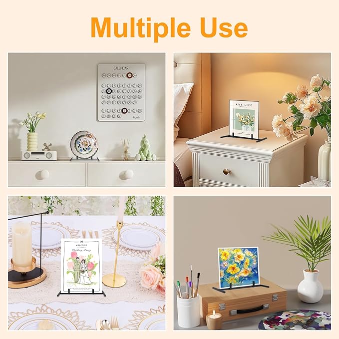 5 Pcs Metal Display Stand，Glass Stands For Display，Art Stands Suitable For Colored Ceramic Tiles, Glass Art Creation, Photo, Plaques, And Collectibles，Used For Home, Office, Or Trade Shows（Black）