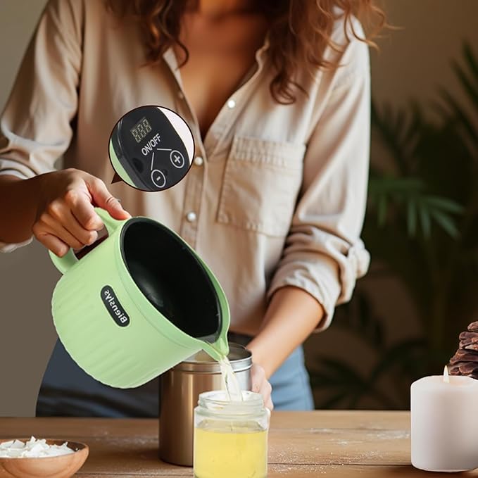 1.6QTs Electric Wax Melter Pot with Digital Touchscreen - Non-Stick Coating & Precise Temperature Control (120°F-260°F) - Perfect for Candle Making, Soap Crafting, Wax Melts & DIY Art Projects