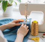 1500 Yards Denim Thread for Jeans, 20s/2 Polyester Thread, Sewing Threads for Sewing Machine, ThickThread for Canvas, Aprons, Denim, Leather, Shoes Bag-Gold