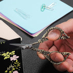 Precision Embroidery Scissors – 4.6in Vintage Classic Straight Pointed Shears, Sharp Stainless Steel Small Detail Thread Snips for Needle Craft, Sewing, Decoupage, Yarn, Fabric – with Pouch