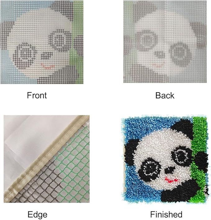 Latch Hook Rugs Kits for Kids Adults Beginners, Dinosaur Owl Smile Star Sunflower Dog Panda Small Large DIY Latch Hook Rug Making Kit for Girls and Boys