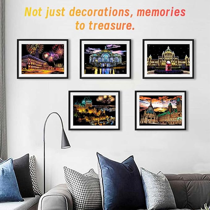 Scratch Art for Adults (8 Sheets A4),Family Creative DIY Painting Papers for Travel Lovers,Craft Lovers|Creative Scratch Art Adult (Prague/Ottawa) by Iskueal