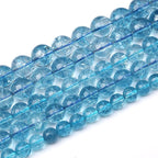180pcs 4mm Blue Topaz Crystal Quartz Natural Stone Round Loose Beads for Jewelry Making DIY Bracelet Necklace Earrings 32" 2 Strands