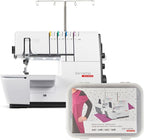 Bernette B62 Airlock Coverstitch Machine Bundle | Air Threader, 7-piece coverstitch foot kit, LED Light, Extension Table | Heavy Duty, Beginner to Professional, Advanced Sewing & Decorative Stitching