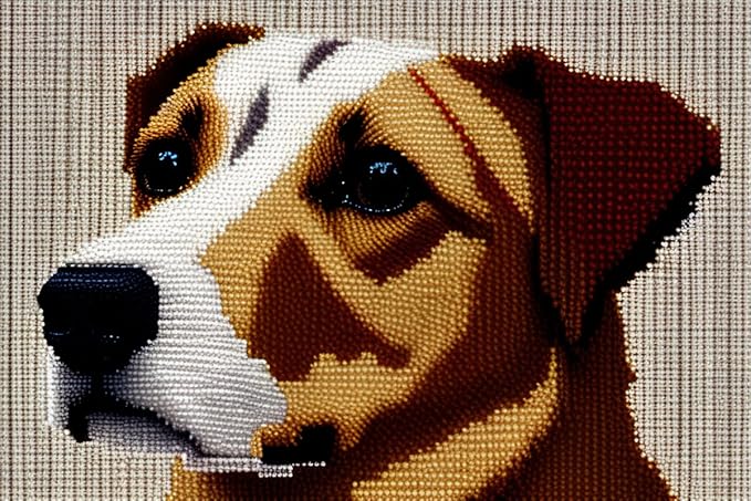 Latch Hook Kits for Adults, Pre-Printed Handmade Rug Crochet Yarns DIY Door Mat Kits for Home Decor Festival Gift 23.6"X15.8" (Dog)