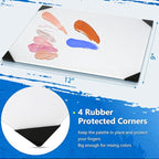 Glass Palette for Oil Painting 12 x 9 Inches, Clear Paint Mixing Palette for Acrylic Painting, Ultra White, Painting Supplies for Use with All Art Media, Artists, Adults