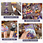 Transparent Halloween Scrapbook Stickers Book, 20 Sheets Diecut PET Stickers for Journaling, Purple Vintage Spooky Theme for Scrapbooking, Junk Journal Supplies, Planner, Bujo, Crafts Arts