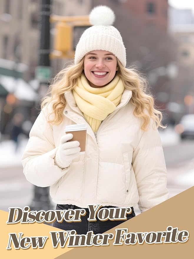 5in Large White Fluffy Pom Poms Crochet Accessories - 10pcs Faux Fur Pompom Balls Knitting Accessories for Hats, Beanies, Shoes, Scarves, Gloves, Bags, Keychains Charms