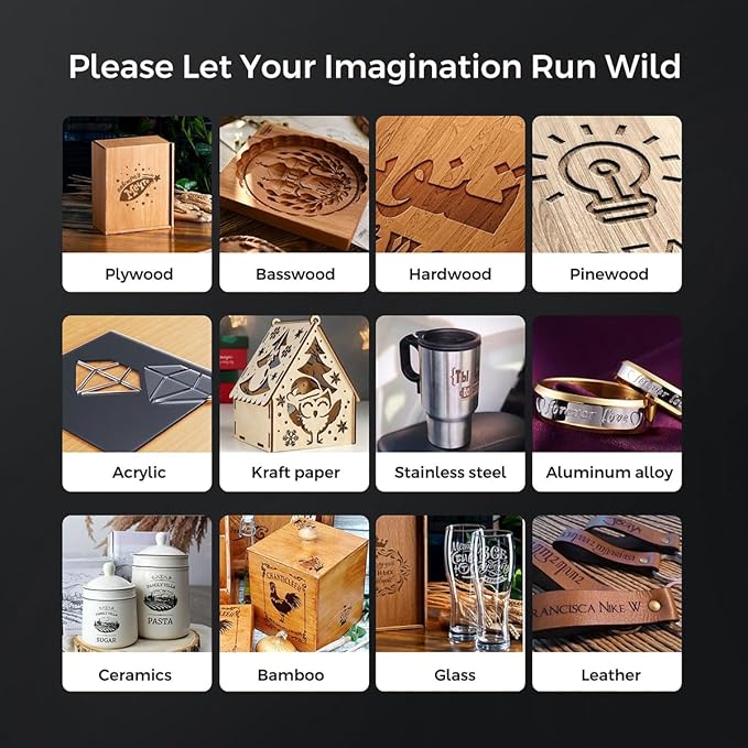 Longer RAY5 New Upgrade Laser Engraver, Laser Cutter 10W Output Power, Engraving Speed Up to 24,000 mm/min, 3.5” Color Touch Screen, App Offline Control, DIY Engraver Tool for Metal/Glass/Wood