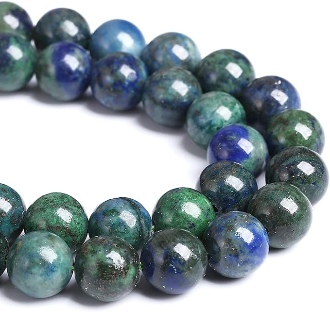 10MM 38PCS Natural Stone Lapis Chrysocolla Loose Beads for Jewelry Making DIY Bracelet