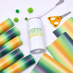 Tintnut Orange Green Yellow Permanent Vinyl - 8 Sheets 12"x10" Permanent Adhesive Vinyl for Cutting Machine,Home Decor Self Sticker