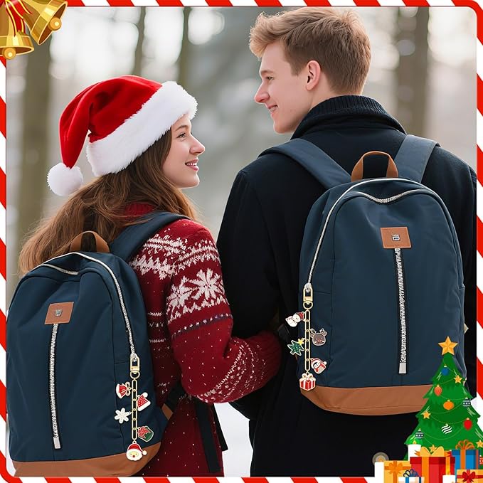 AUGSUN 189Pcs Christmas Keychain Making Kit, Charm Making Crafts Including 60 Christmas Charms 12 Keychain Clips Hooks 15 Extender Chains 100 Jump Ring and Jewelry Plier for Holiday Gifts