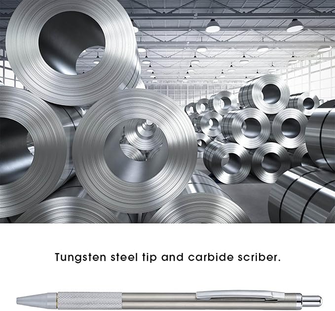 2-Color Glass Cutting Tool for Jewelry and Metal, Carbide Scriber Engraver Pen for Lettering and Engraving, Silver Version