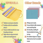 Silicone Craft Station Mat for Kids, Large Silicone Art Mat with Handle, Raised Edges for Painting, Jewelry-Making & Crafts - 26x16in,Yellow