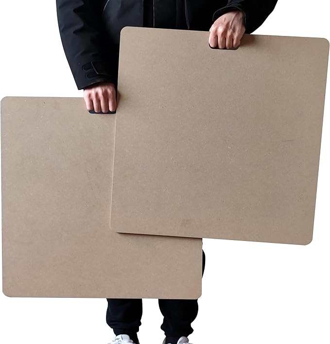 Clay Wedging Board with Built in Handle Portable Wooden Mat Clay Board for Clay Crafts Arts Making,Drafting Art (22 x 22 Inch, 2 PCS)