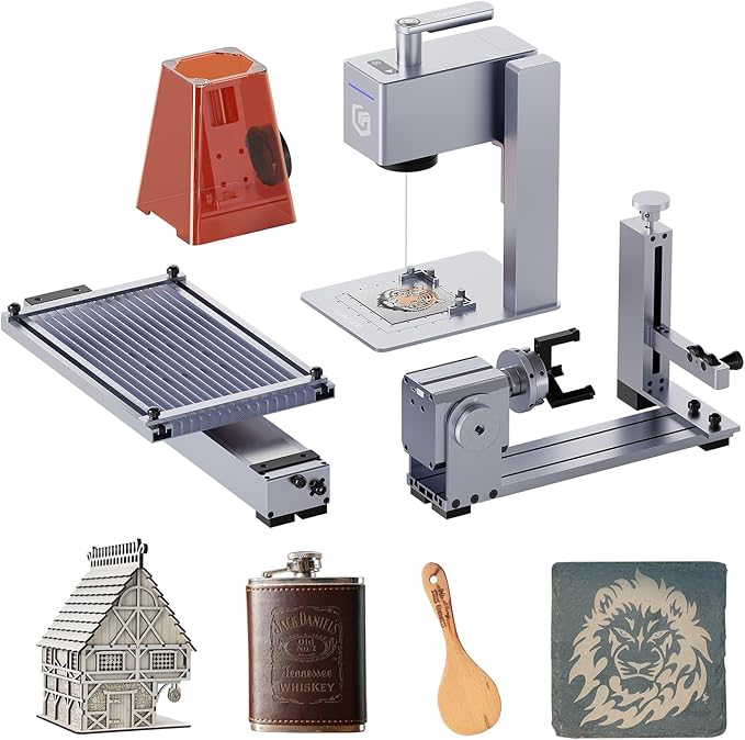 Longer Nano Pro 12W Portable Laser Engraver with Rotary Extension and Slide Extension, 5000mm/s High-Speed, DIY Engraver Tool for Wood, Acrylic, Leather, Cloth, Metal, Ceramics