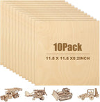 10 Pack 12 x 12 x 1/8 Inch Baltic Birch Plywood 6mm Baltic Wood Sheet, Baltic Birch Sheets for Cricut Maker, Architectural Models, Drawing Painting, Engraving Wood Burning Laser