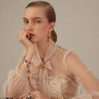 100 Pieces 14mm European Large Hole Spacer Beads Mix Color with Silver Brass Cores Assortments Charm Lampwork Beads Supplies for Necklace Bracelets Jewelry Making (Ｇolden Wire Jelly)