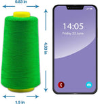 Green Serger Thread, All-Purpose Thread for Sewing, Polyester, 4 Cones of 3000 Yards Each Spool for Sewing Machine
