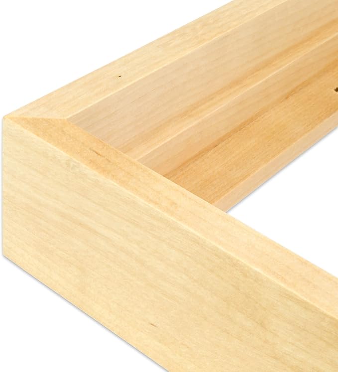 Ampersand Floaterframe Readymade Frame for Flat and 1 1/2" Deep Wood Panel and Canvas Artwork, Paintings, Prints, and More, 11"x14", Maple Bold