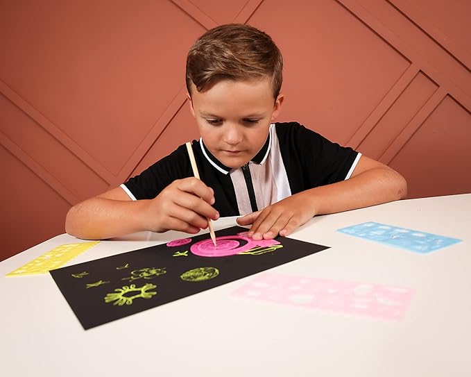 Marvin's Magic - Super Bright Scratch Art - x48 Premium Magic Scratch Boards - Black Scratch Paper & Rainbow Scratch Paper - Scratch Art for Kids