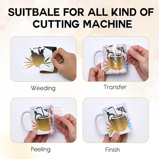 Tintnut Black Yellow Permanent Vinyl - 8 Sheets 12"x10"Gradient Adhesive Self Sticker, Ombre Glossy Self Sticker Water Proofing Vinyl Compatible with Cricut Or Silhouette