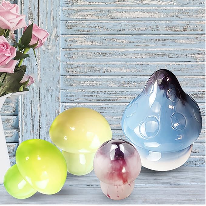 6 Pack Mushroom Mold Mushroom Candle Mold Plant Resin Mold Clay Mold Candle Making Molds Craft Supplies 3D Mold Silicone Mold for Resin Resin Casting Mold