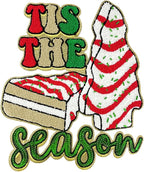 Christmas Tree Iron on Patches Chenille Embroidery Sew on Stickers Xmas Tree Applique for DIY Crafts T Shirt Clothing Jackets Backpacks Jeans Party Decorations Accessories