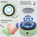 Skirfy Mini Pottery Wheel for Beginners Adults 9.5"Ceramic Machine for Kids Art Craft Glow in Dark Kits 2.2LB Air-Dry Clay,Carving Tools Adjustable Speed,Home Decor DIY Projects Birthday Gift