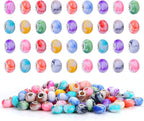 100 Pieces 14mm European Large Hole Spacer Beads Mix Color with Silver Brass Cores Assortments Charm Lampwork Beads Supplies for Necklace Bracelets Jewelry Making (Ｎew Ｍarble)