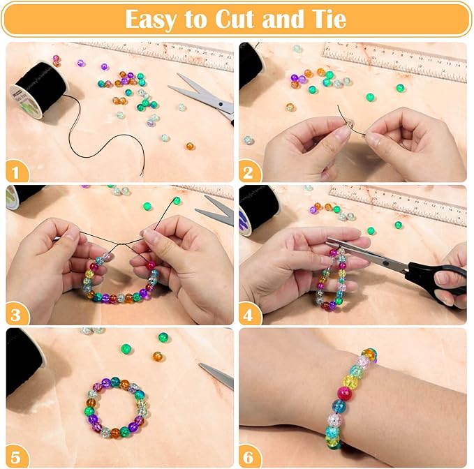 Black Elastic Stretchy String , Paxcoo Stretch Bead Cord for Bracelets, Necklaces, Jewelry Making and Beading Supplies