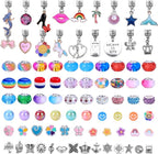 AIPRIDY 208 Pieces Charm Bracelet Making Kit,Unicorn Mermaid Crafts Gifts Set Can Inspires Imagination and Creativity,Jewelry Making Kit Perfect Gifts for Girls 5-12 Years Old (Pink+Aqua Unicorn)