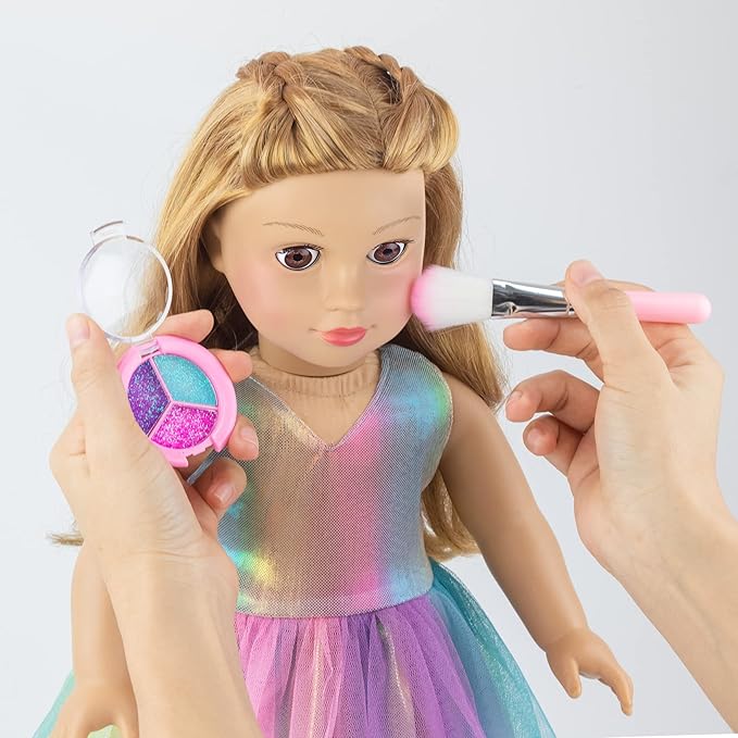 UNICORN ELEMENT 15 Pcs 18 Inch Doll Accessories - Dress with Makeup Set for Generation Dolls - Clothes and Accessories (Doll NOT Included)