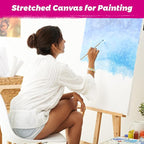 Stretched Canvas for Painting, 2Pack 24X36 Large Canvas for Painting, 12Oz Triple Primed 2/3" Profile Cotton Professional Artist Quality Blank Canvas Frame, Art Canvases for Oil,Acrylic Paint,Gouache