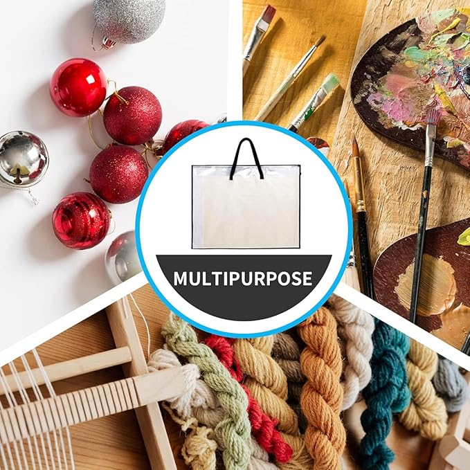 SUNEE 19x25 Art Portfolio Bag, 3 Packs Artist Supply Organizer with Handle, Zippered Storage Folder for Artwork, Poster, Scrapbook, Keepsake and Bulletin Board