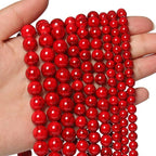 8mm Red Beads for Bracelets Turquoise Beads, Natural Stone Beads Gemstone Beads for Jewelry Making,DIY Bracelet Necklace 45pcs