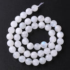 120PCS 6MM Natural Stone White Moonstone Gemstone Semi Precious Beads for Jewelry Making DIY Bracelet