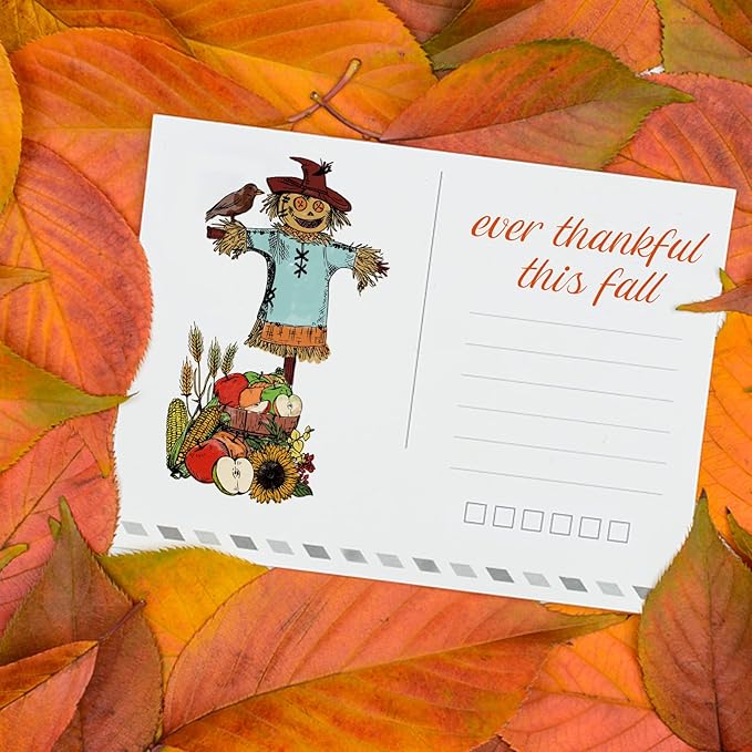 ORIGACH Autumn Harvest Clear Stamps, Autumn Pumpkin Scarecrow Pickup Sunflower Leaves Transparent Silicone Stamps for Card Making Thanksgiving Scrapbooking Journal Crafting 6.3x4.3inches