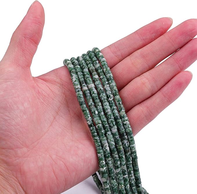 Natural African Jade Spacer Beads Caps Loose Semi Gemstone for Beading Jewelry Making 4mmx2mm 38cm