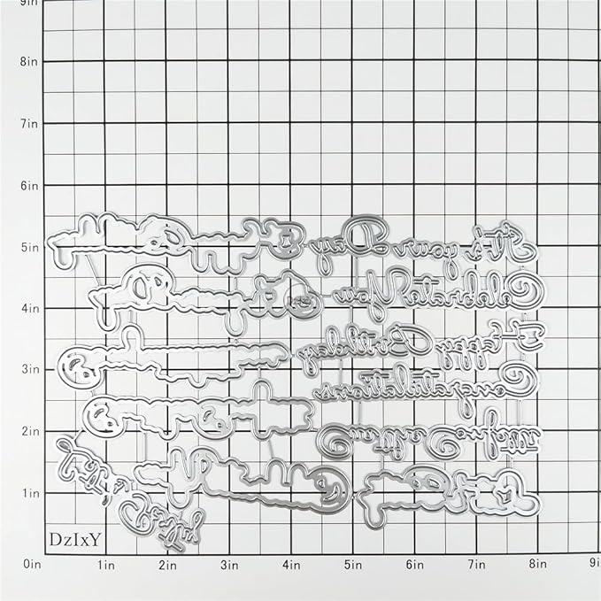 DzIxY Shadow Blessing Words Metal Cutting Dies for Card Making Kit Embossing Paper Die Cuts Set Scrapbook Stencils Supplies Machine Templates