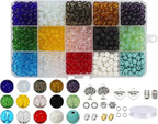 1180PCS Glass Beads 6mm Transparent Crystal Smooth Loose Beads Bracelet Making Kit Healing Chakra Beads for DIY Jewelry Making Bracelets & Crafts #30722