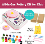 ROHSCE Ceramic Pottery Wheel Kit, Clay and Painting Set for Kids Creative Art Toys