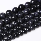 90PCS 4mm Starry Blue Sandstone Gemstone Beads Beads Natural Stone Round Loose Beads for Jewelry Making DIY Bracelet Necklace 15" Inch(Blue Sandstone, 4mm)