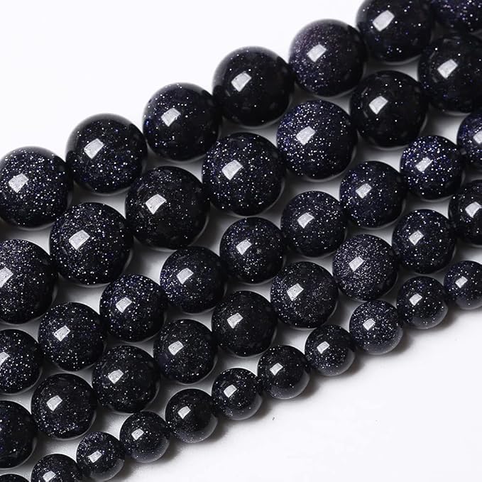 90PCS 4mm Starry Blue Sandstone Gemstone Beads Beads Natural Stone Round Loose Beads for Jewelry Making DIY Bracelet Necklace 15" Inch(Blue Sandstone, 4mm)