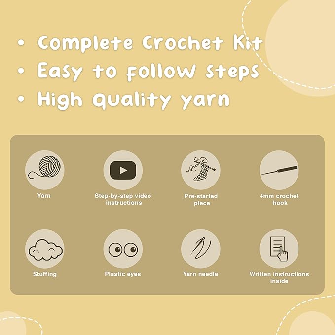 Pika-Doo Crochet Kit | Beginner Level | Great for Couples, Date Night, Kids, Adults, & Anime Lovers | DIY Gift Kit | Heart Included | Instructions, Yarn, Hook, Video & Written Tutorial