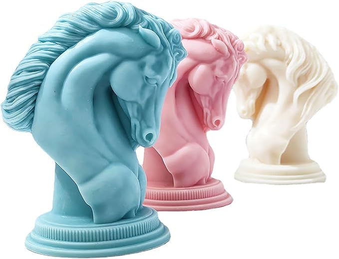 Horse Head Molds Horse Candle Resin Mold - Resin Casting Silicone Molds for Home Decor & Candle Making Wave Spiral Mold