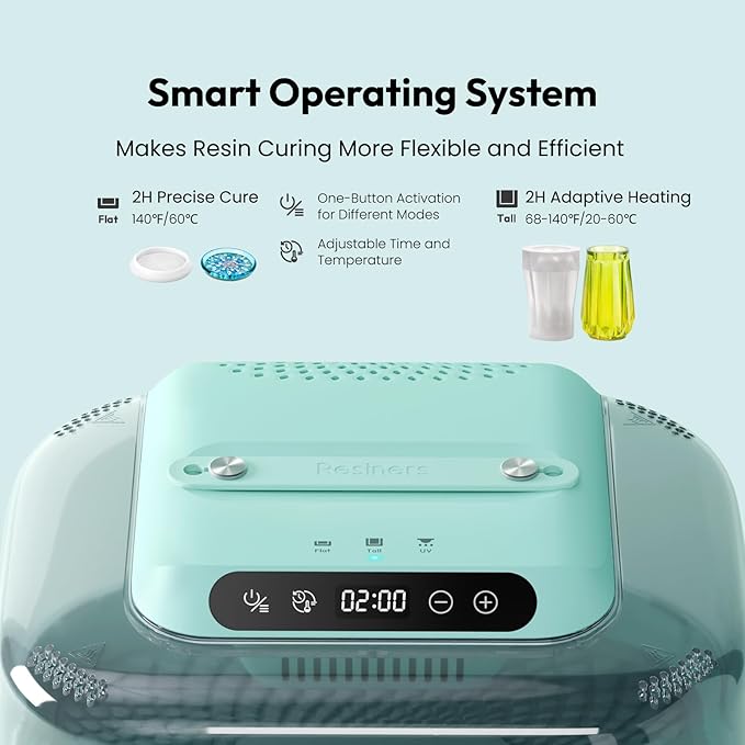 Resiners Resin Curing Machine G3 with UV Resin Light, 2H/1Min Fast Curing, Silicone Mat Included, Deformation-Resistant Reversible Base, Resin Dryer for Epoxy Mold Casting, Jewelry Making, DIY Decor